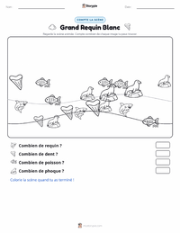 Aperçu de la feuille de travail imprimable Grand requin blanc