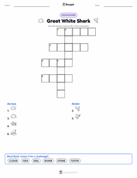 Great White Shark printable worksheet preview