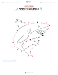 Aperçu de la feuille de travail imprimable Grand requin blanc