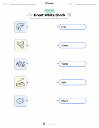 Great White Shark printable worksheet for kids
