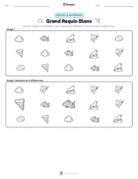 Aperçu de la feuille de travail imprimable Grand requin blanc