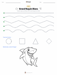 Aperçu de la feuille de travail imprimable Grand requin blanc