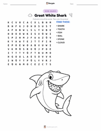 Great White Shark printable worksheet preview