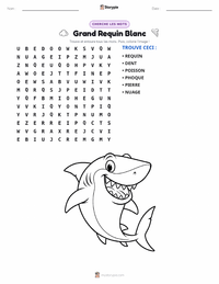 Aperçu de la feuille de travail imprimable Grand requin blanc