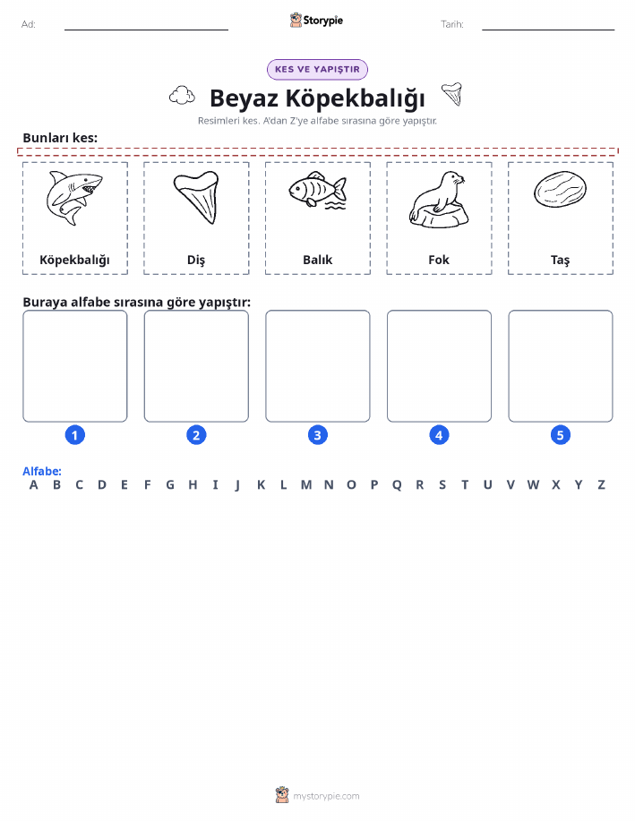 Kes & Yapıştır Alfabe