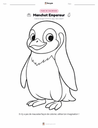 Page de coloriage Manchot empereur pour les enfants