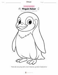 Halaman mewarnai Pinguin Kaisar untuk anak-anak