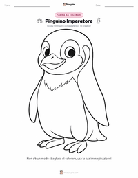 Pagina da colorare di Pinguino Imperatore per bambini