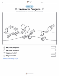 İmparator Penguen yazdırılabilir çalışma sayfası önizlemesi