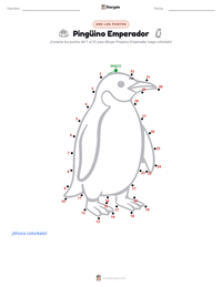 Vista previa de la hoja de trabajo imprimible de Pingüino Emperador