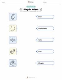 Lembar kerja cetak Pinguin Kaisar untuk anak-anak