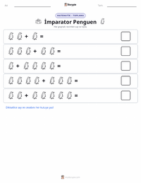 İmparator Penguen yazdırılabilir çalışma sayfası önizlemesi