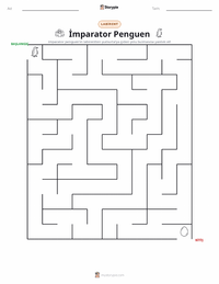 İmparator Penguen yazdırılabilir çalışma sayfası önizlemesi