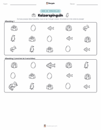 Keizerspinguïn afdrukbare werkblad voorbeeld