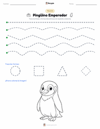 Vista previa de la hoja de trabajo imprimible de Pingüino Emperador