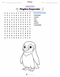 Vista previa de la hoja de trabajo imprimible de Pingüino Emperador