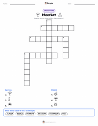 Meerkat printable worksheet preview