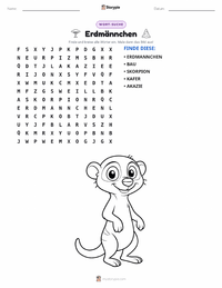 Erdmännchen druckbare Arbeitsblatt Vorschau