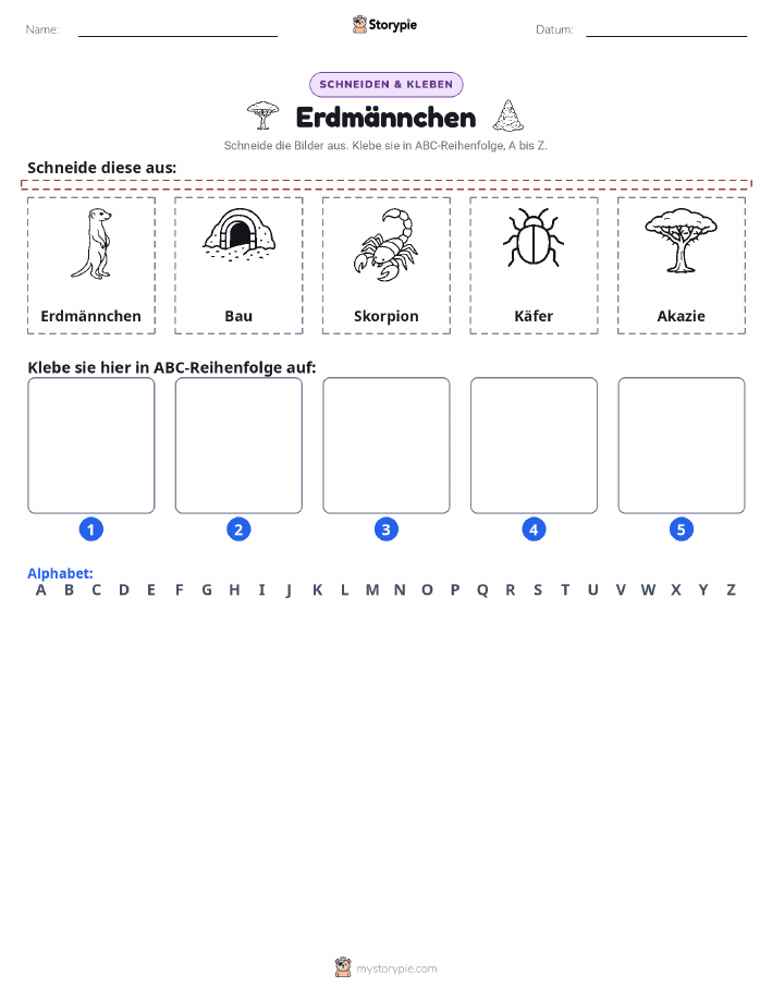 Schneiden & Einfügen Alphabet