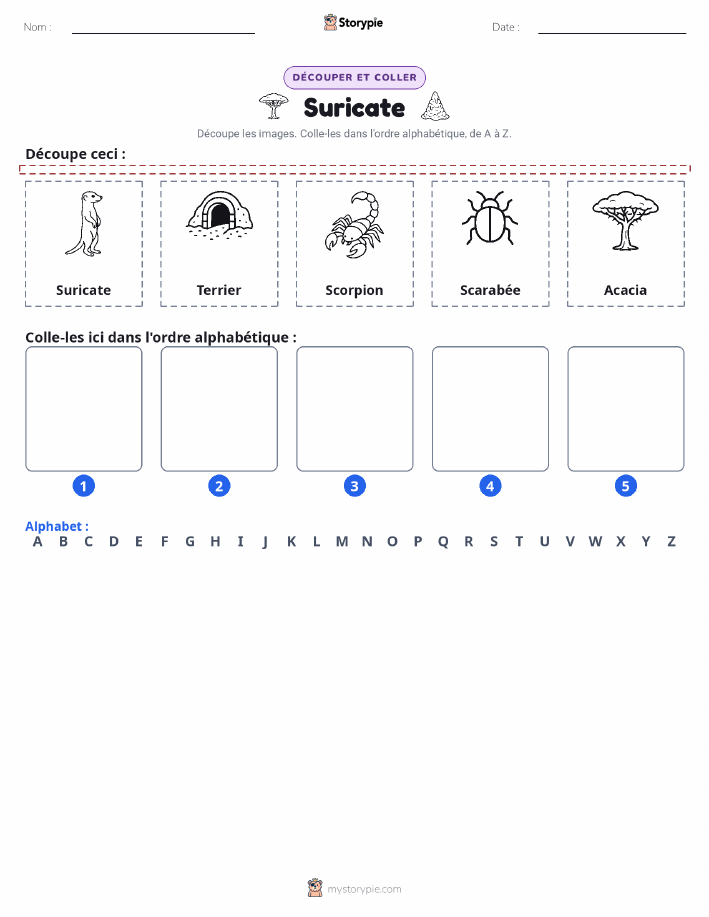 Découper & Coller l'Alphabet