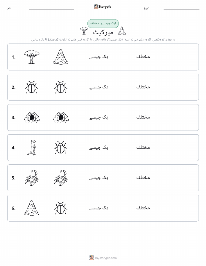 ایک جیسا یا مختلف