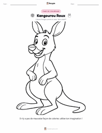 Page de coloriage Kangourou roux pour les enfants