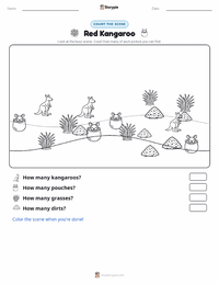 Red Kangaroo printable worksheet preview