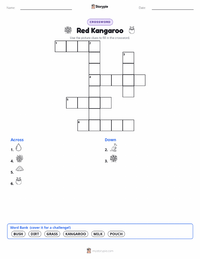 Red Kangaroo printable worksheet preview