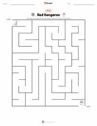 Red Kangaroo printable worksheet preview