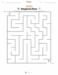 Aperçu de la feuille de travail imprimable Kangourou roux