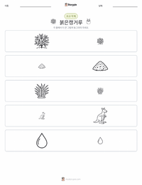붉은캥거루 인쇄 가능한 워크시트 미리보기