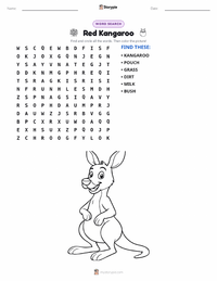 Red Kangaroo printable worksheet preview