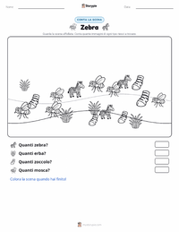 Anteprima della scheda stampabile di Zebra di pianura
