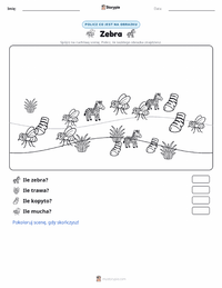 Podgląd drukowalnego arkusza ćwiczeń Zebra stepowa
