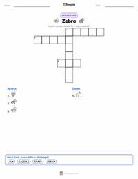 Zebra printable worksheet preview