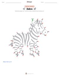 Steppezebra afdrukbare werkblad voorbeeld