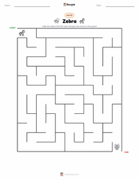 Zebra printable worksheet preview