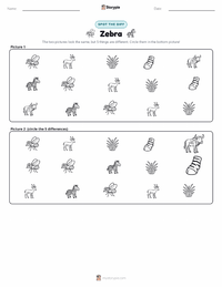 Zebra printable worksheet preview