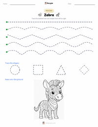 Zebra printable worksheet preview