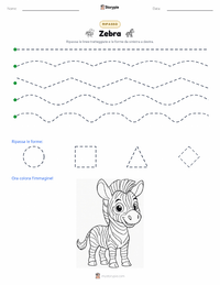 Anteprima della scheda stampabile di Zebra di pianura