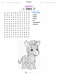 Zebra printable worksheet preview