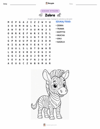 Podgląd drukowalnego arkusza ćwiczeń Zebra stepowa