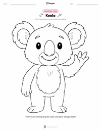 Koala coloring page for kids
