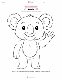 Pagina da colorare di Koala per bambini