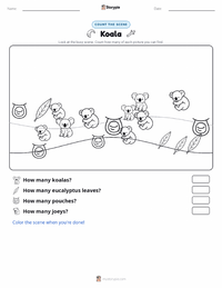 Koala printable worksheet preview