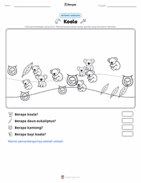 Prabaca lembar kerja cetak Koala