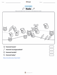 Koala afdrukbare werkblad voorbeeld