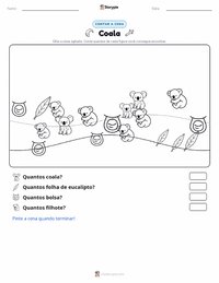 Prévia da folha de atividades imprimível Coala