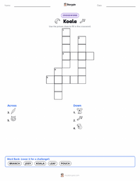 Koala printable worksheet preview