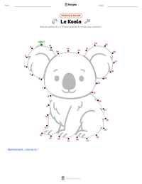 Aperçu de la feuille de travail imprimable Koala